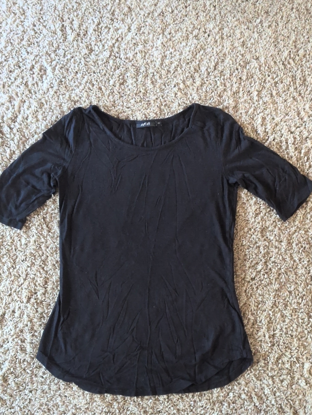 Apt. 9 Black Scoop Neck Long Sleeve Tee - Slim Fit